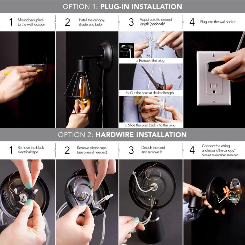 Cleo Aluminum Plug-in Wallchiere