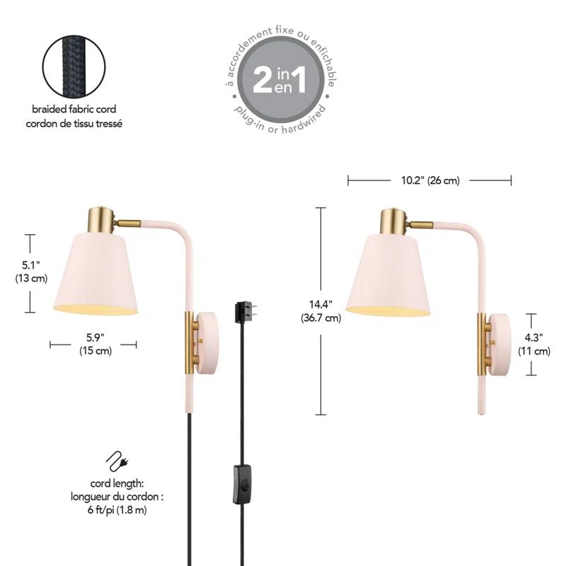 Cleo Aluminum Plug-in Wallchiere