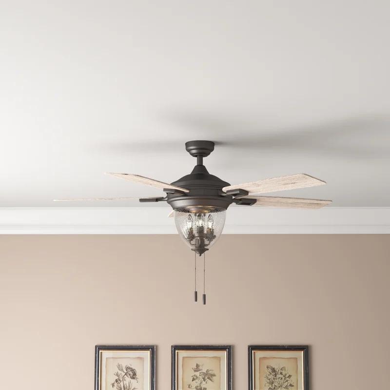 Glencrest 52" Iron LED Craftsman Ceiling Fan with Reversible Blades