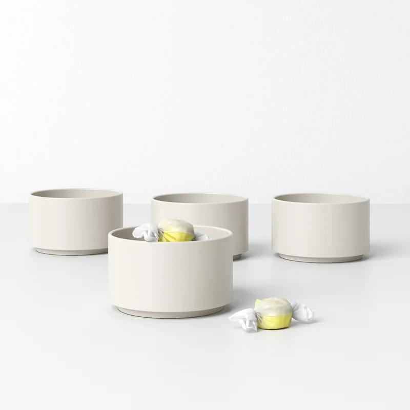Moonbeam Classic 4-Piece Ceramic Dessert Bowl Set