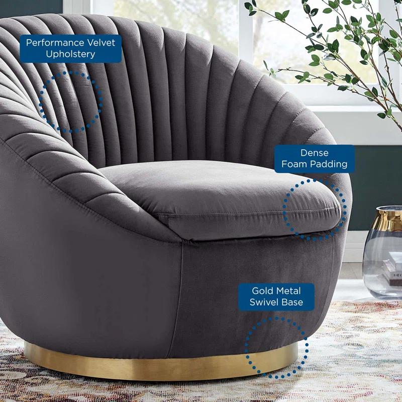 Modway Modway Whirr Tufted Performance Velvet Performance Velvet Swivel Chair