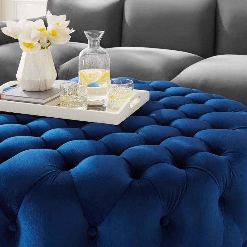 Modway Modway Amour Tufted Button Large Round Performance Velvet Ottoman