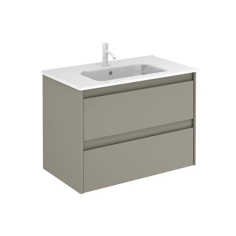 WS Bath Collections Ambra 31.7'' Single Bathroom Vanity with Ceramic Top