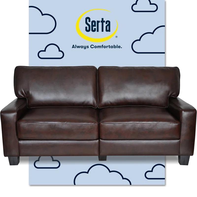 Serta Palisades 78" Track Arm Sofa, Easy Care Fabric, Soft Pillow Back, Pocket Coil Seat Cushions