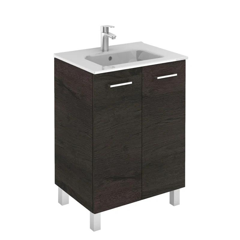 WS Bath Collections Logic 23.6'' Single Bathroom Vanity with Ceramic Top with Mirror