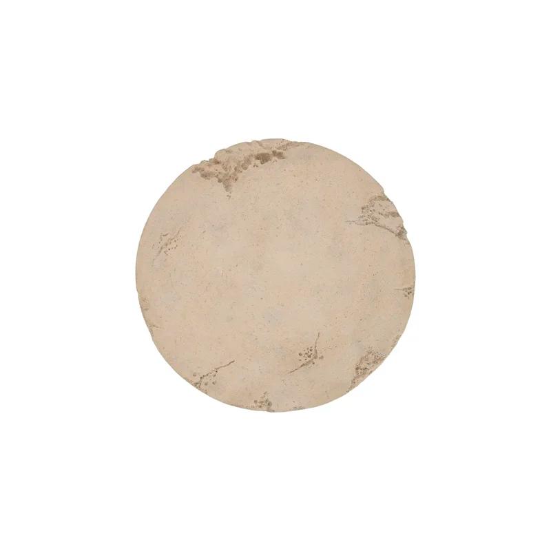 39" Beige Round Roman Stone Outdoor Coffee Table