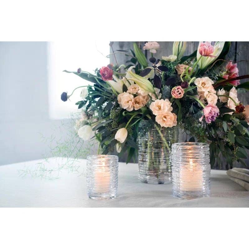 Medium Clear Glass Echo Lake Hurricane Candle Holder