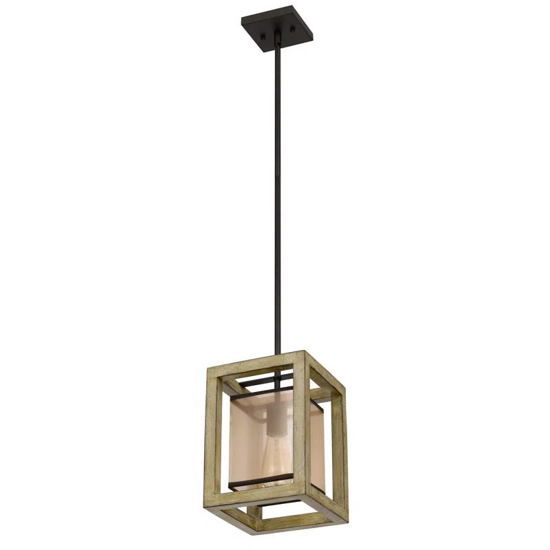 1 - Light Rubberwood Lantern Pendant