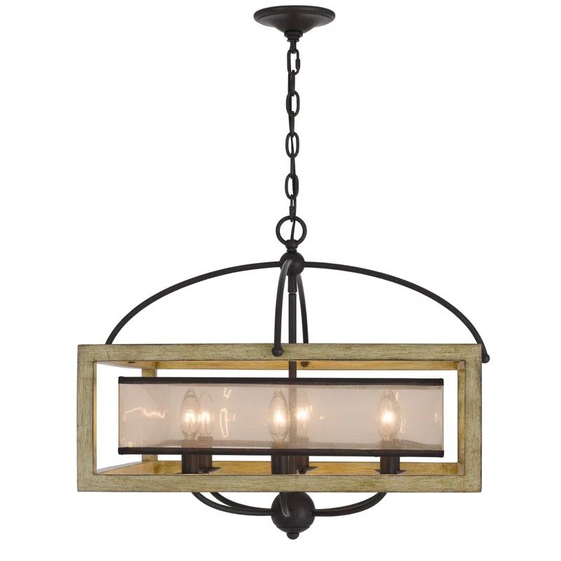 6 - Light Dimmable Lantern Square / Rectangle Chandelier