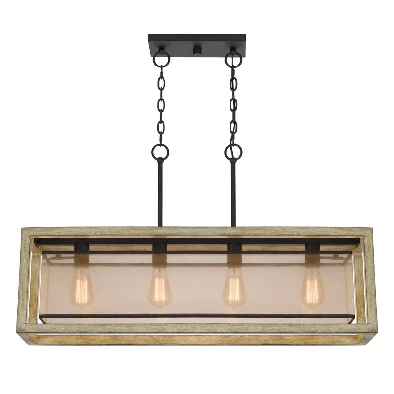 4 - Light Dimmable Kitchen Island Square / Rectangle Chandelier