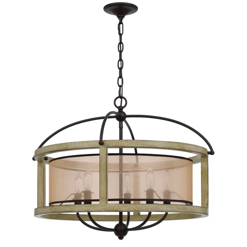 5 - Light Dimmable Lantern Drum Chandelier