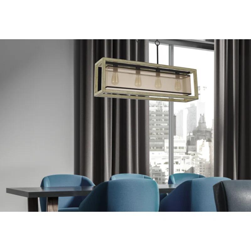 4 - Light Dimmable Kitchen Island Square / Rectangle Chandelier