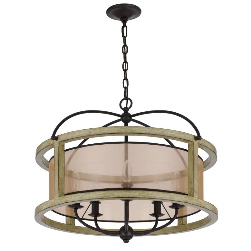 5 - Light Dimmable Lantern Drum Chandelier