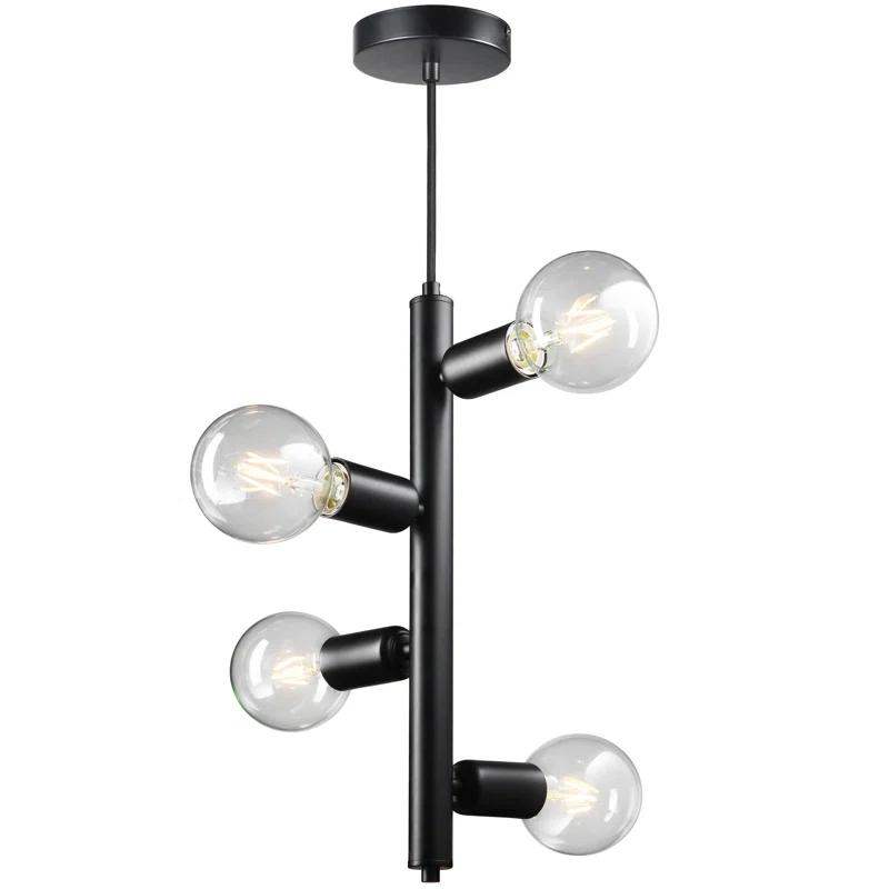 4 - Light Dimmable Sputnik Modern Linear Chandelier