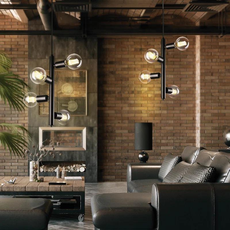 4 - Light Dimmable Sputnik Modern Linear Chandelier