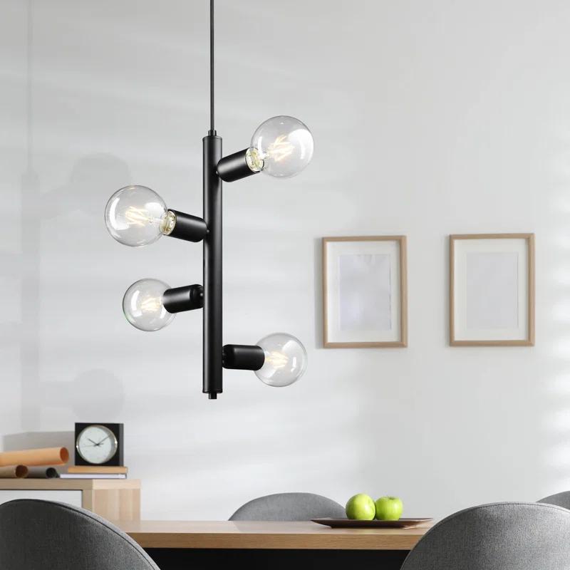 4 - Light Dimmable Sputnik Modern Linear Chandelier