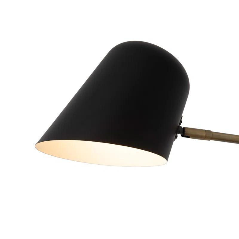 Nova of California Culver 3 Light Arc Floor Lamp - 86", Matte Black & Weathered Brass, Dimmer Switch