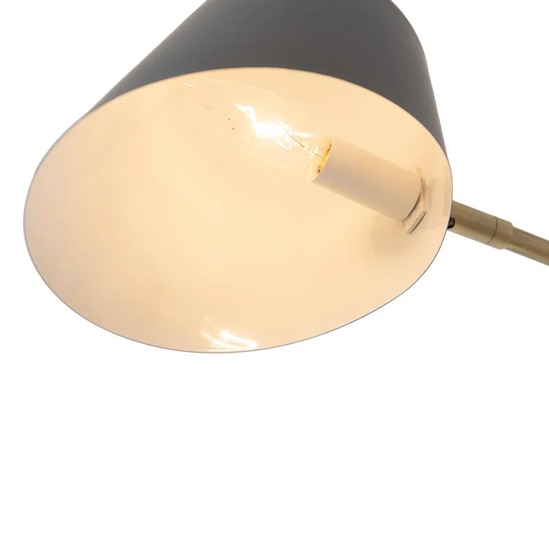 Nova of California Culver 3 Light Arc Floor Lamp - 86", Matte Black & Weathered Brass, Dimmer Switch