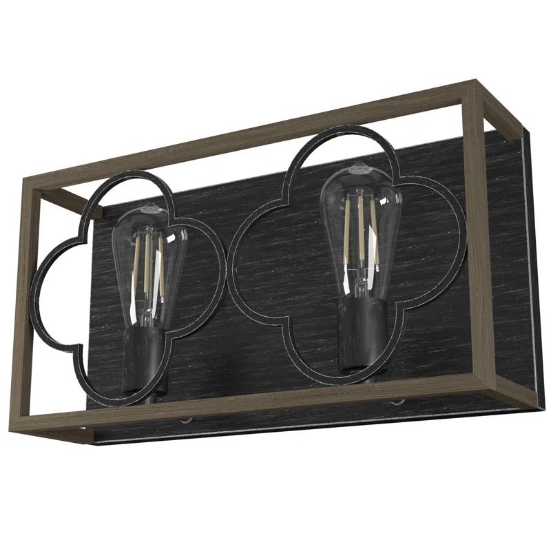 Hunter Fan Gablecrest 2 Light Flush Mount Bathroom Vanity Light Fixture