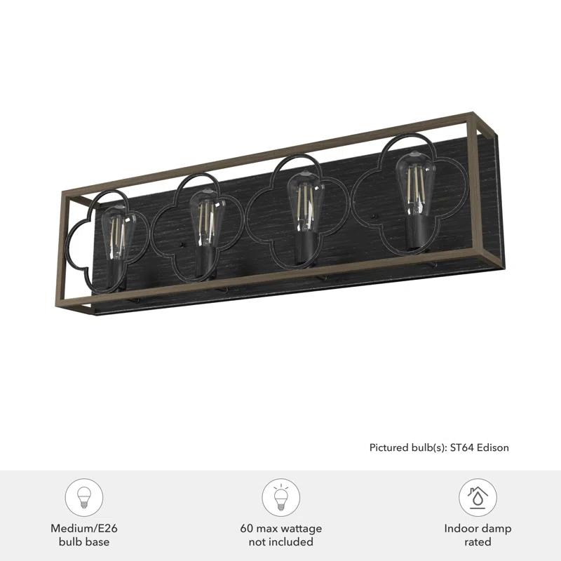 Gablecrest 4 Light  Flush Mount Bathroom Vanity Wall Light Fixture