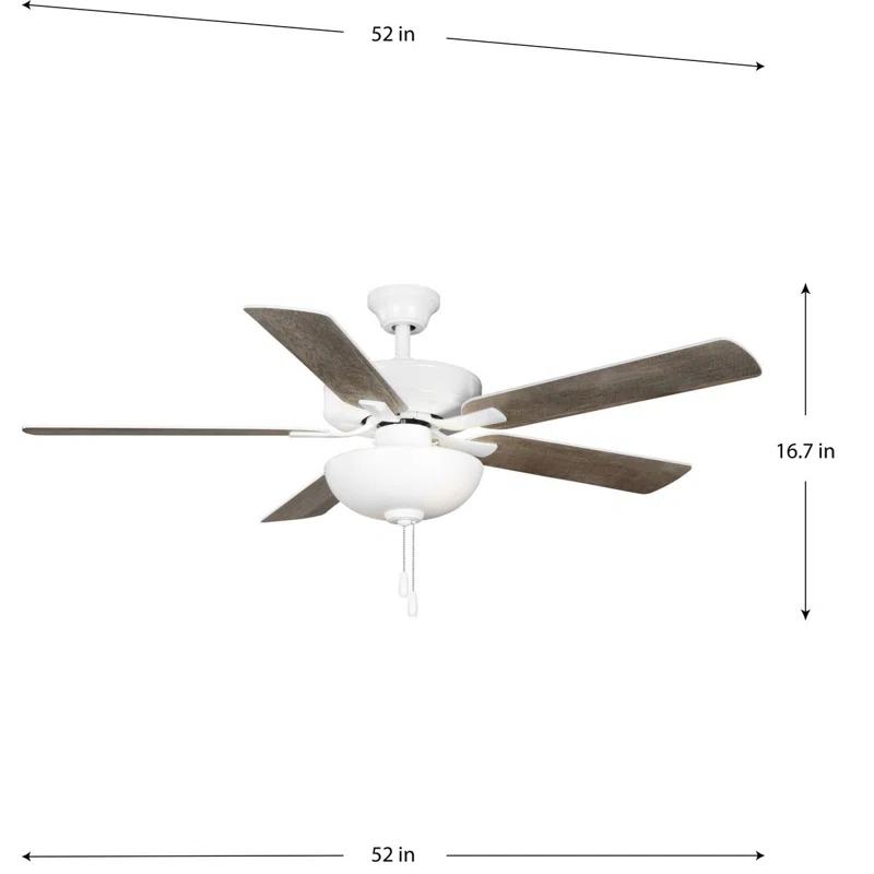 Airpro 52 In. 5-Blade AC Motor Transitional Ceiling Fan With Light
