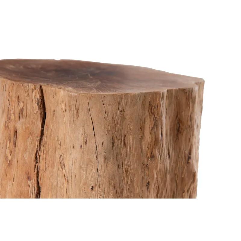 Contemporary Longan Wood Stool in Varied Shapes - 13"x10"x18"