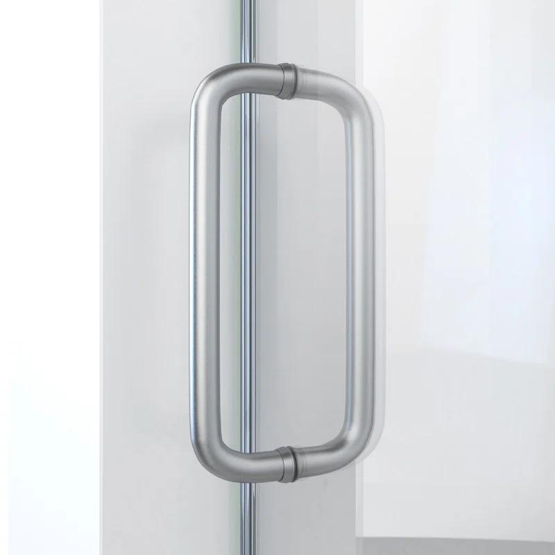 DreamLine Enigma-CXO 56-60 in. W x 76 in. H Fully Frameless Sliding Shower Door in Brushed Stainless