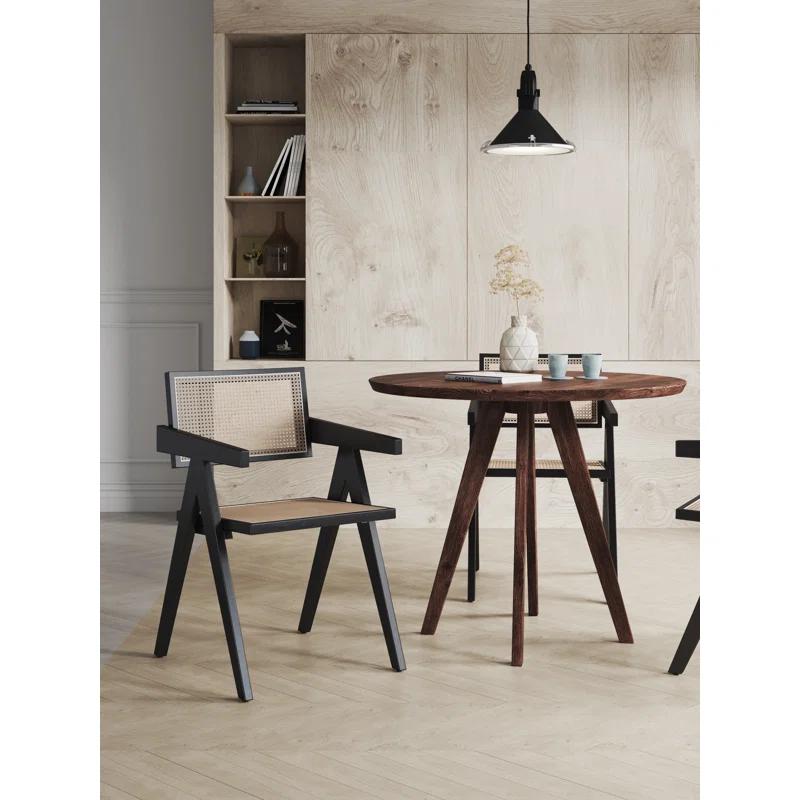 Winston Porter Hamlet 18.11'' H Ash Solid Wood Cane Back Armchair