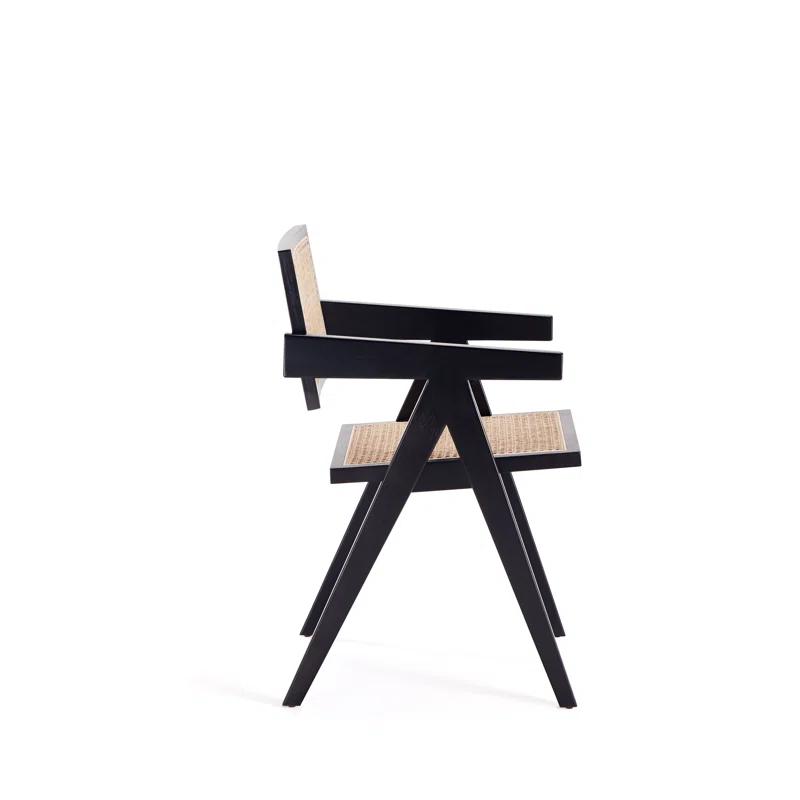 Winston Porter Hamlet 18.11'' H Ash Solid Wood Cane Back Armchair