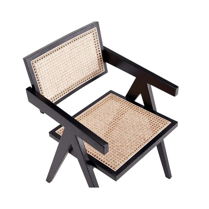 Winston Porter Hamlet 18.11'' H Ash Solid Wood Cane Back Armchair