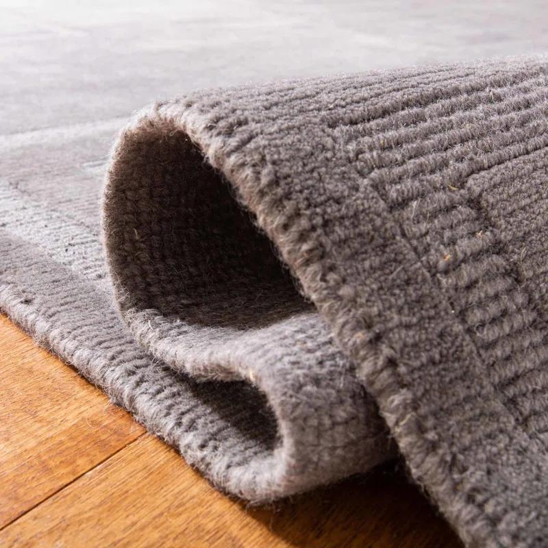Medium Slate Tonal Geometric Wool Area Rug