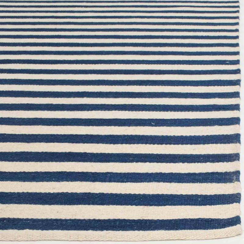 Canyon Stripe Pacific Blue 4' x 6' Handwoven Wool Area Rug