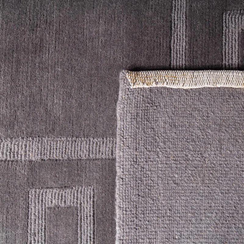 Medium Slate Tonal Geometric Wool Area Rug