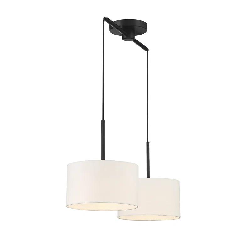 2 - Light Dimmable Drum Chandelier
