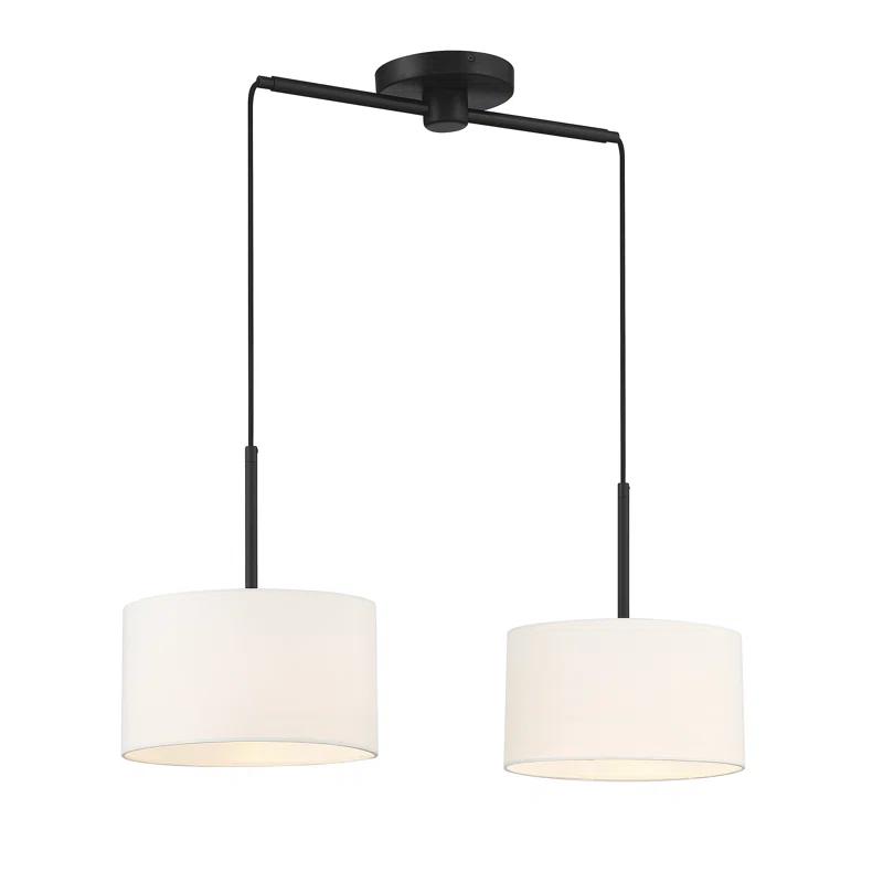 2 - Light Dimmable Drum Chandelier