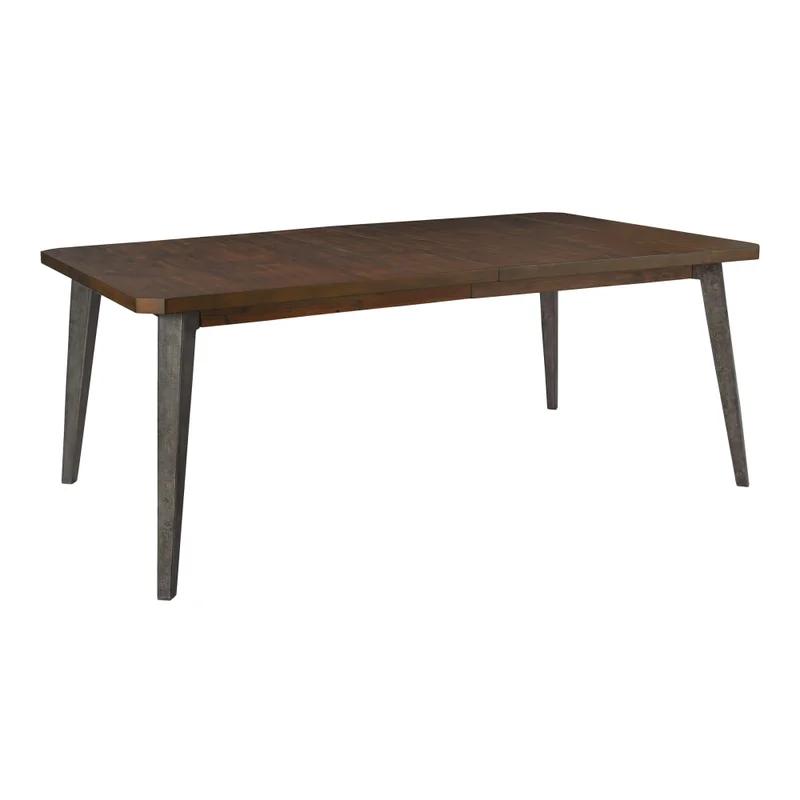 Transitional Monterey Extendable Solid Wood Dining Table in Deep Brown