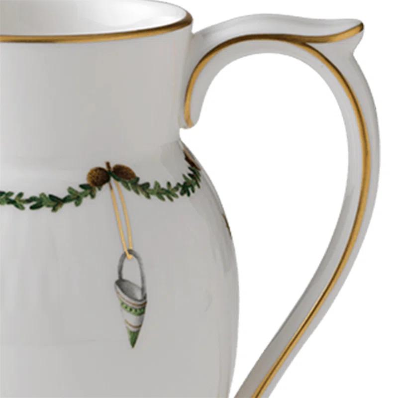 Star Fluted Christmas Cream-Colored Bone China Creamer