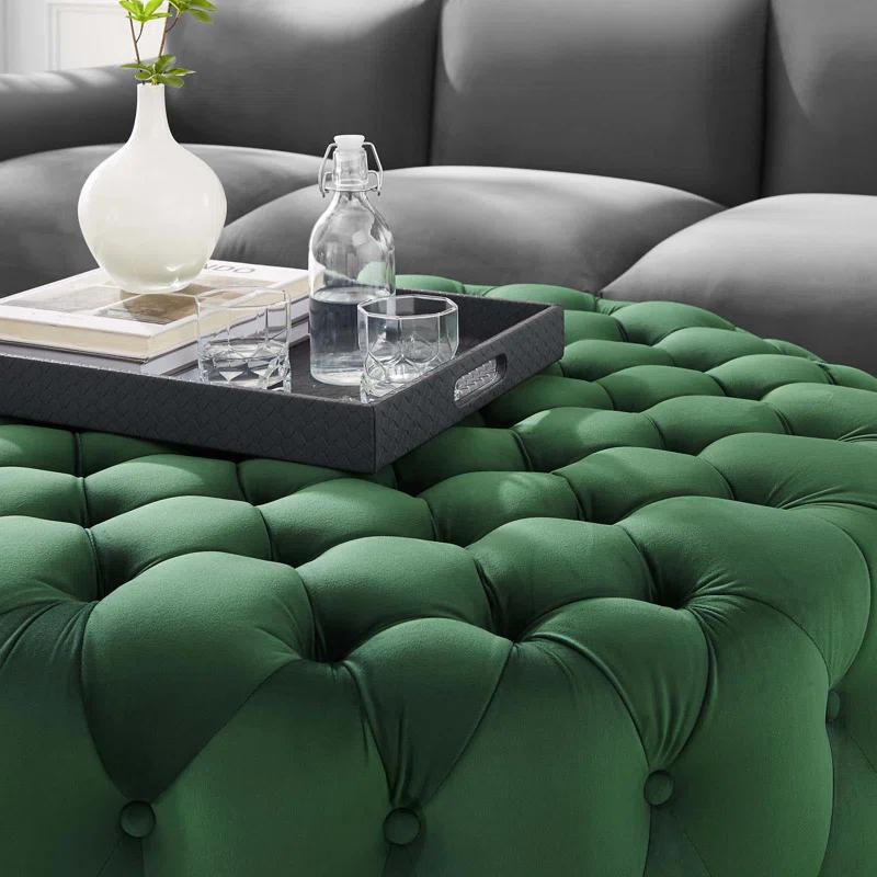 Modway Modway Amour Tufted Button Large Round Performance Velvet Ottoman
