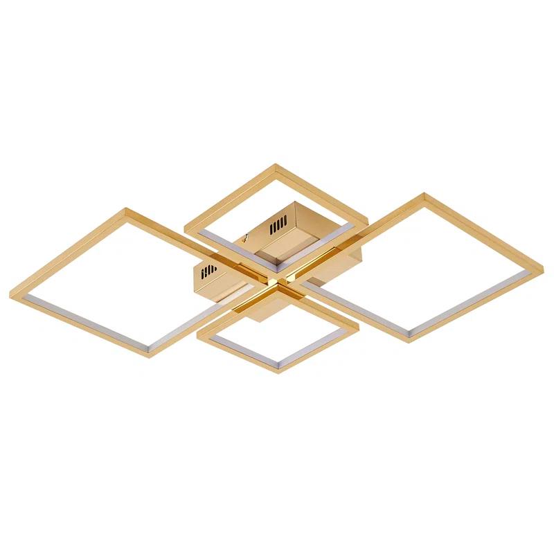 Aurora Gold 24" Contemporary LED Crystal Flush Mount