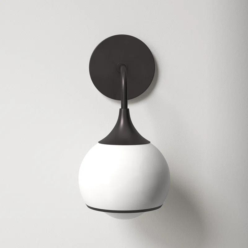 Kegan Single Light Glass Dimmable Armed Sconce