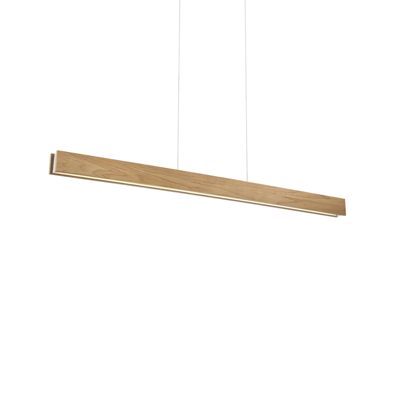 Walnut Wood and Tempered Glass Dimmable LED Pendant Light