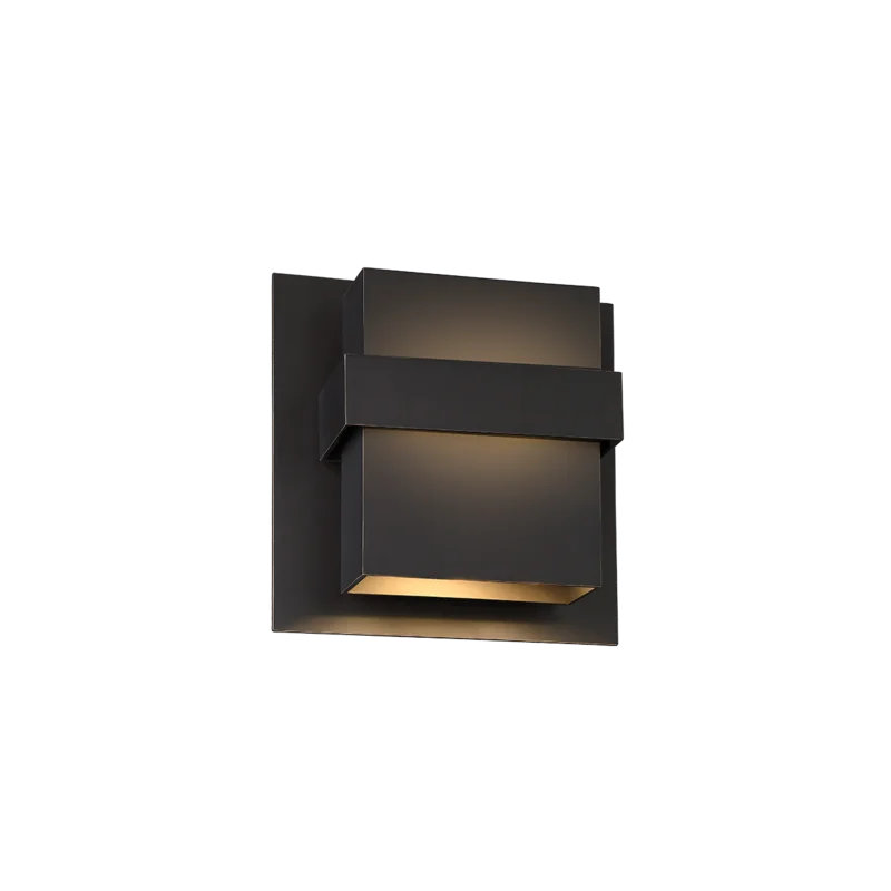 Tiered Minimalist Oil Rubbed Bronze LED Wall Sconce with Clear Glass