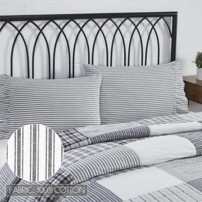 Keansburg 136 Thread Count Striped 100% Cotton Pillow Case