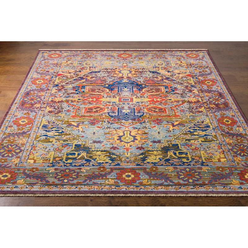 Hand-Knotted Multi-Color Wool Bohemian Area Rug