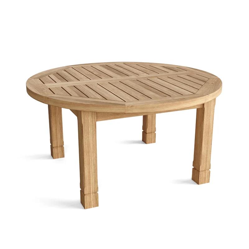 South Bay Natural Finish Solid Wood Round Outdoor Coffee Table