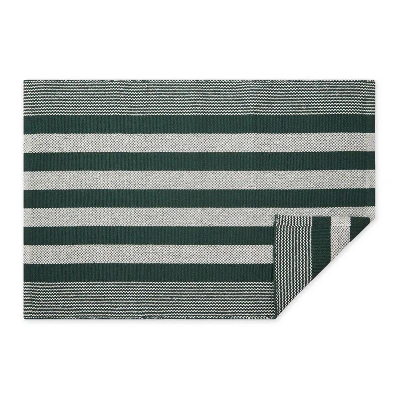 Design Imports CABANA STRIPE - HUNTER GREEN - 2 X 3 FT