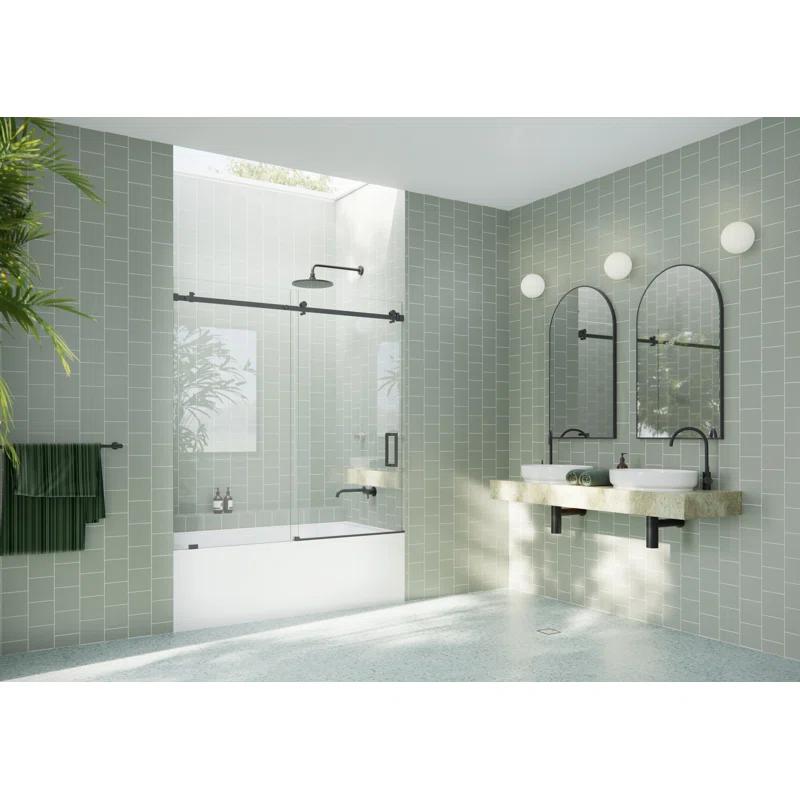 Astro 56 in. - 60 in. x 60 in. Frameless Sliding Bathtub Door