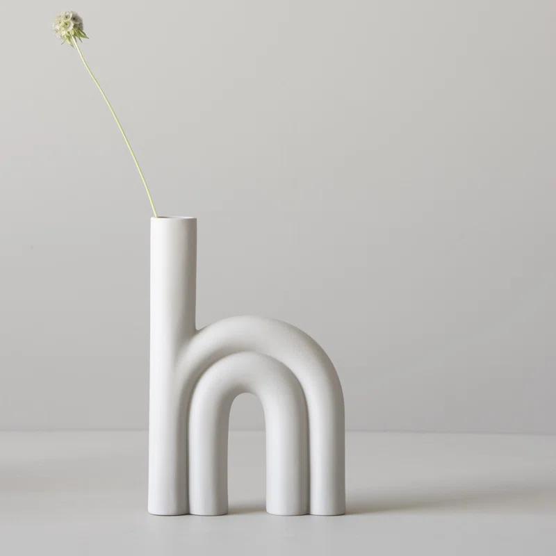 Organic White Ceramic Novelty Table Vase