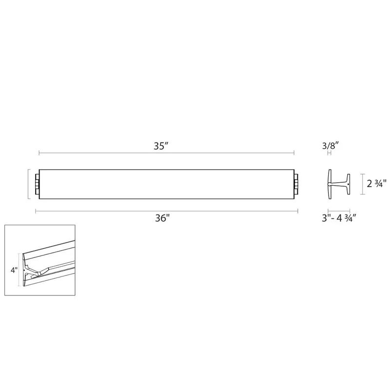 Nickel 36" Adjustable Dimmable LED Wall Sconce