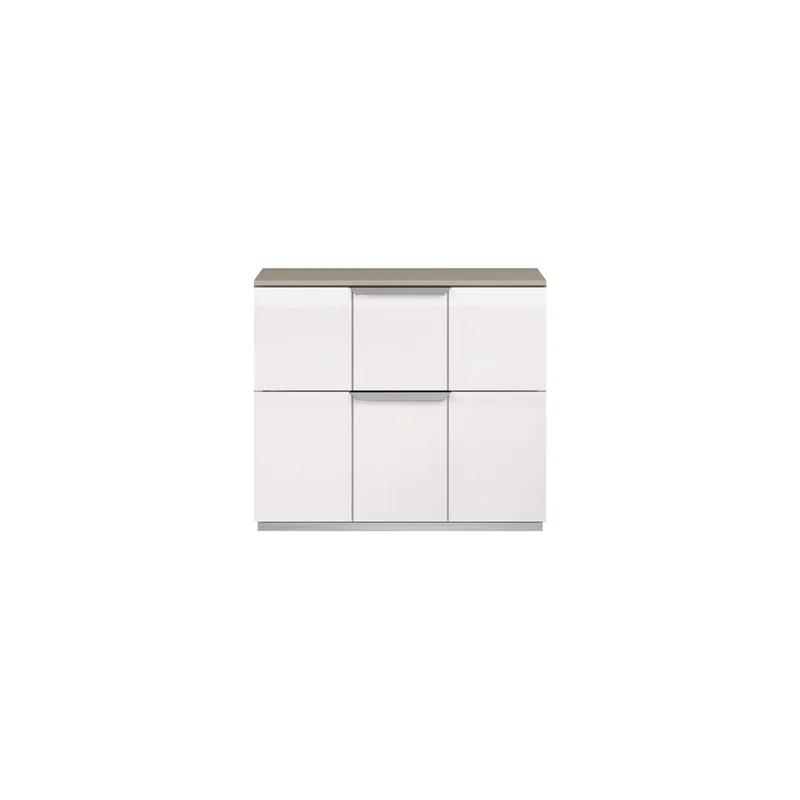 Daisy High Gloss White 2-Drawer Nightstand with Self-Close Feature